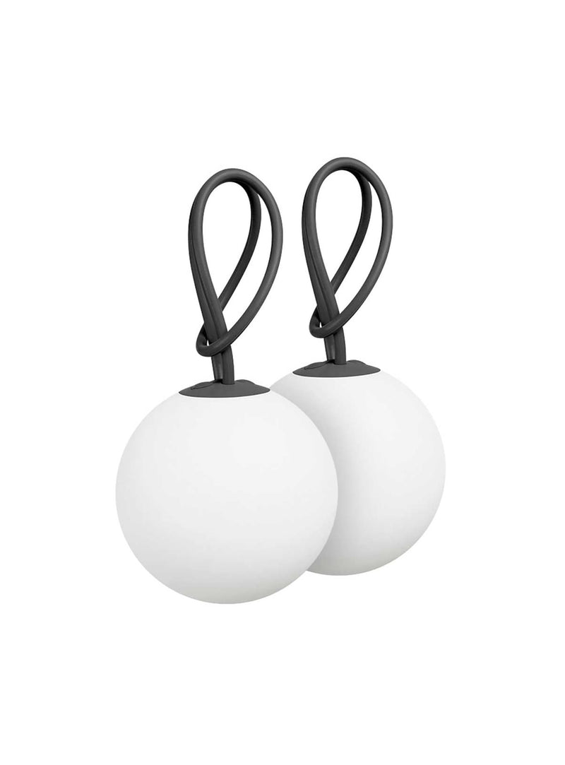 Ensemble de 2 lampes Bolleke de Fatboy en anthracite, design LED rechargeable et portable, parfait pour éclairer vos espaces intérieurs et extérieurs au Canada."