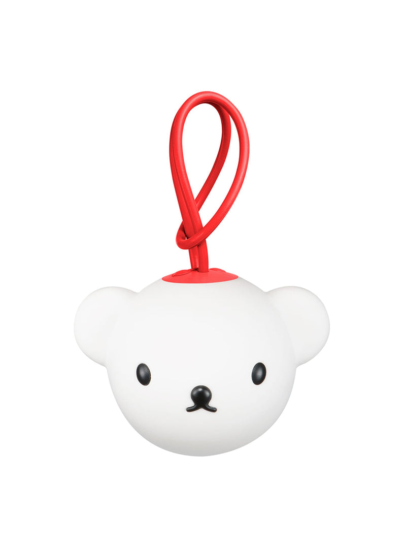 Lampe Bolleke x Boris de Fatboy avec visage rond et oreilles de Boris, DEL rechargeable à lumière blanche chaude.