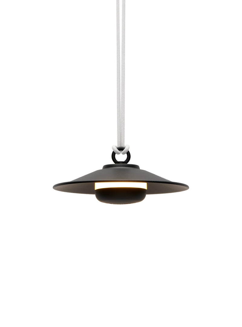 Lampe suspendue Chap-O de Fatboy en anthracite, design LED rechargeable et résistant aux intempéries, 90 heures d&