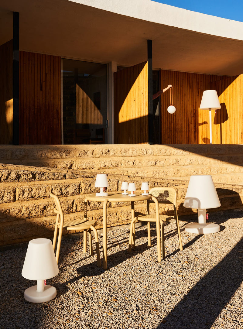 Fatboy Edison Set : lampe Petit + 3 Mini, lumière LED blanche chaude, idéale pour salons, patios ou jardins canadiens.