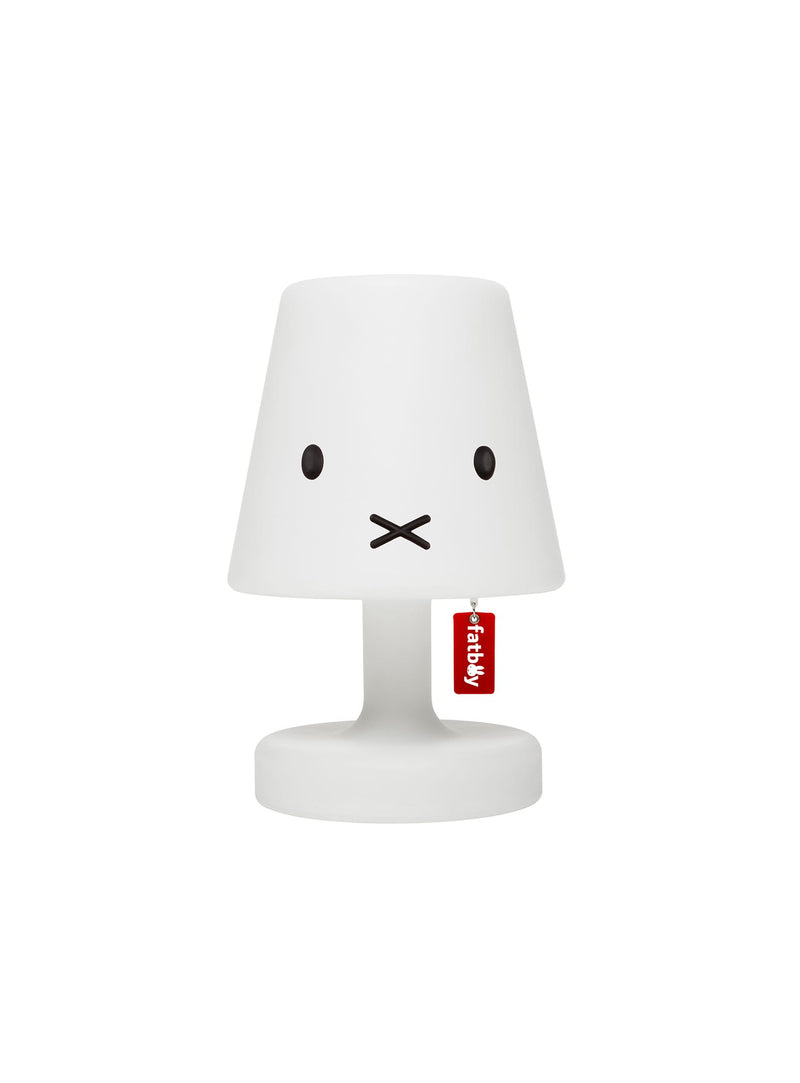 Lampe Fatboy Edison x Miffy sans fil avec lumière chaude, dimmable et design ludique pour intérieur ou extérieur.