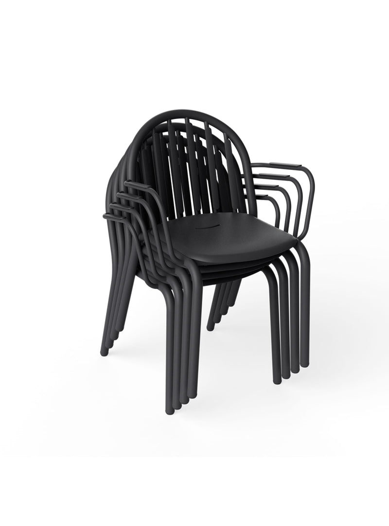 Ensemble de 4 chaises Fred de couleur anthracite par Fatboy - chaise d&