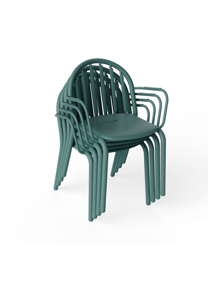 Ensemble de 4 chaises Fred de couleur vert sage par Fatboy - chaise d&