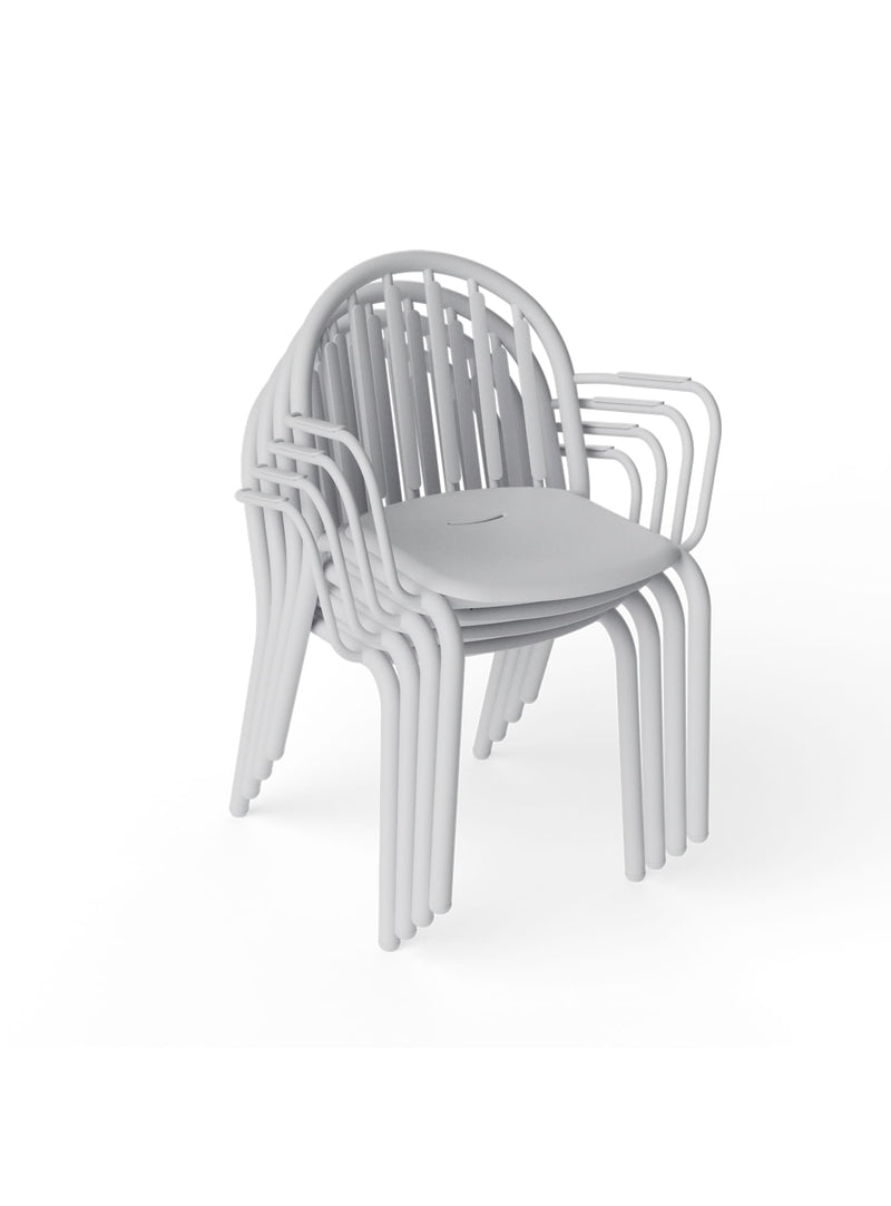 Ensemble de 4 chaises Fred de couleur gris clair par Fatboy - chaise d&