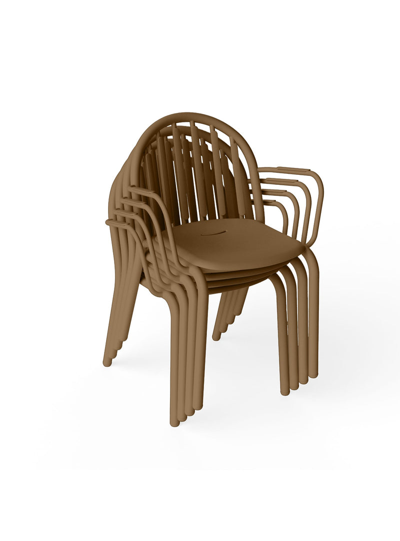 Ensemble de 4 chaises Fred de couleur mochaccino par Fatboy - chaise d&