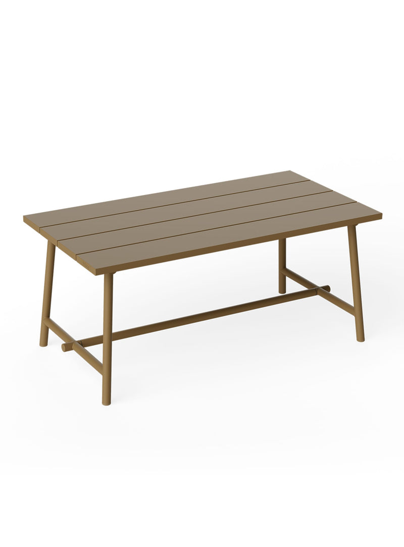 Table extérieure Fred’s Medium de Fatboy en mochaccino, table en aluminium au style pique-nique moderne pour les repas extérieurs.