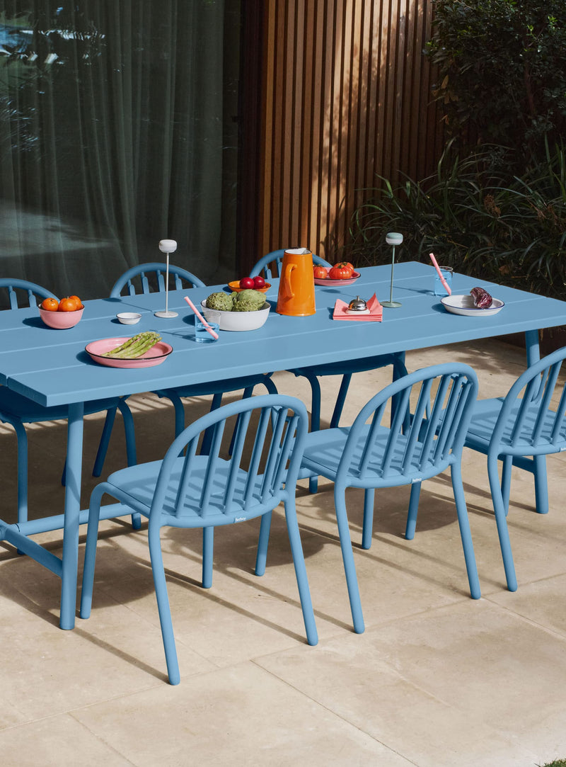 Ensemble repas extérieur Fred’s 6 places en aluminium, parfait pour patios, jardins et terrasses au Canada.