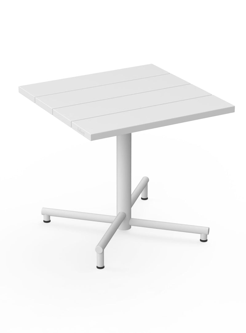 Table Fred’s Square Bistreau gris clair, en aluminium durable pour patios et balcons au Canada.