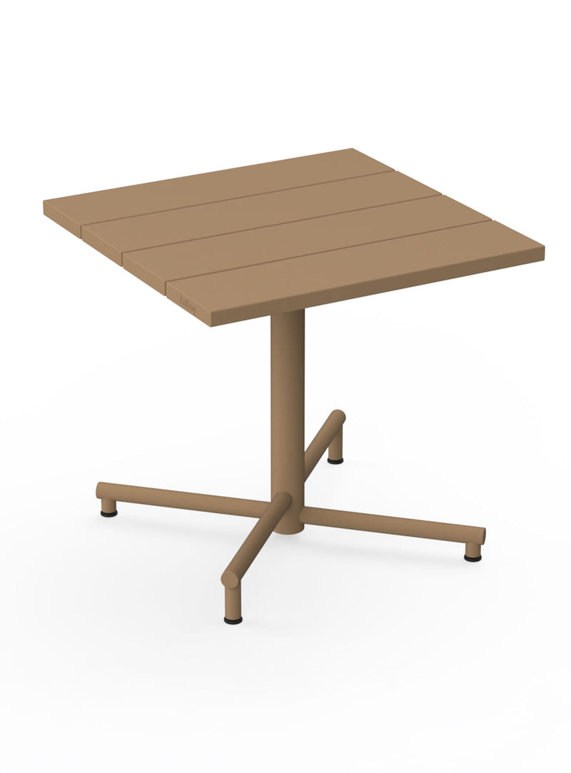 Table Fred’s Square Bistreau mochaccino, en aluminium durable pour patios et balcons au Canada.