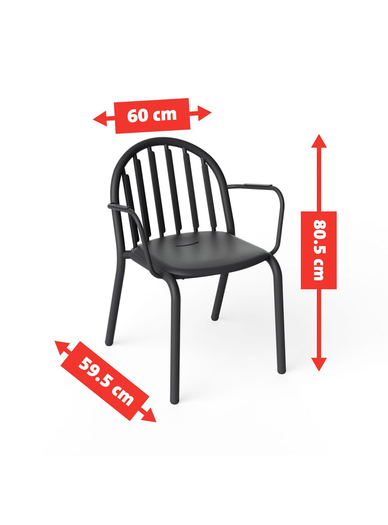 Chaise avec bras Fred<br> Ensemble de 4