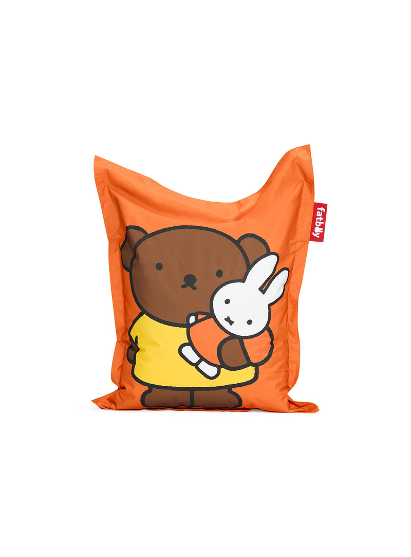 Pouf Junior x Boris de Fatboy en nylon durable avec le visage de Boris, l’ami de Miffy, pour un confort douillet.