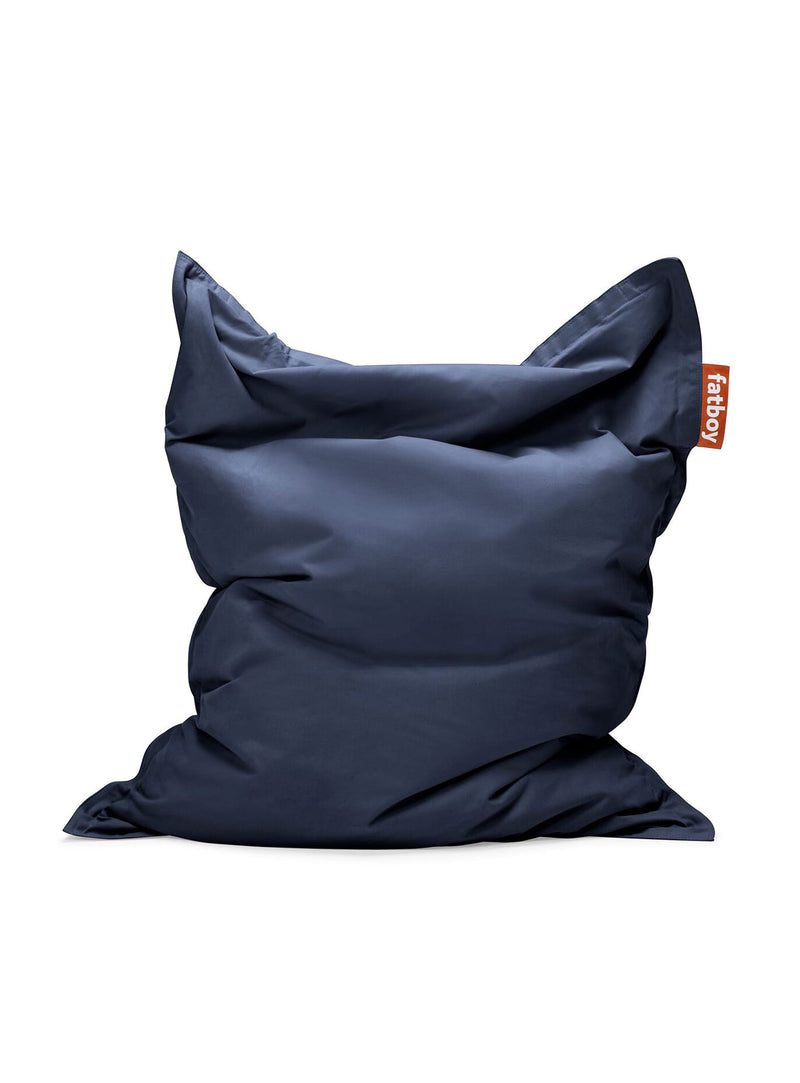 Pouf surdimensionné Fatboy Original Canvas en crown blue, en tissu polyester recyclé texturé, à la forme décontractée et sculpturale.