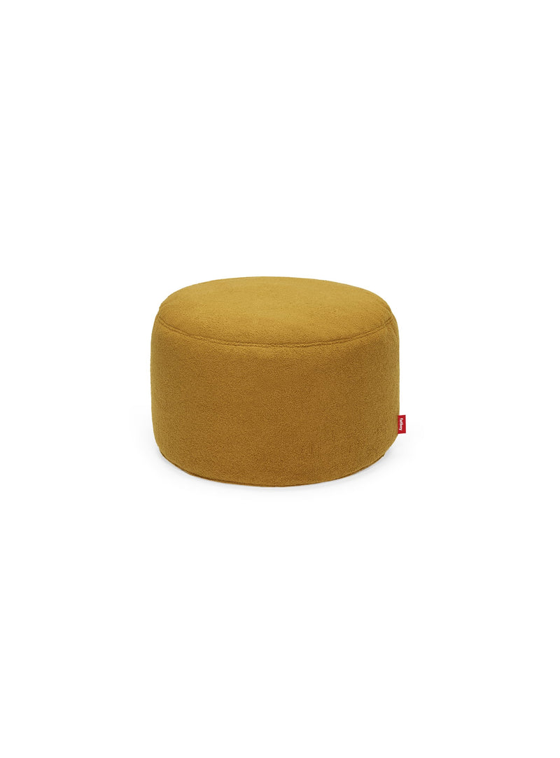 Ottoman Point Large Sherpa cidre de Fatboy : pouf surdimensionné en tissu sherpa doux, antidérapant et élégant, idéal pour confort intérieur au Canada.