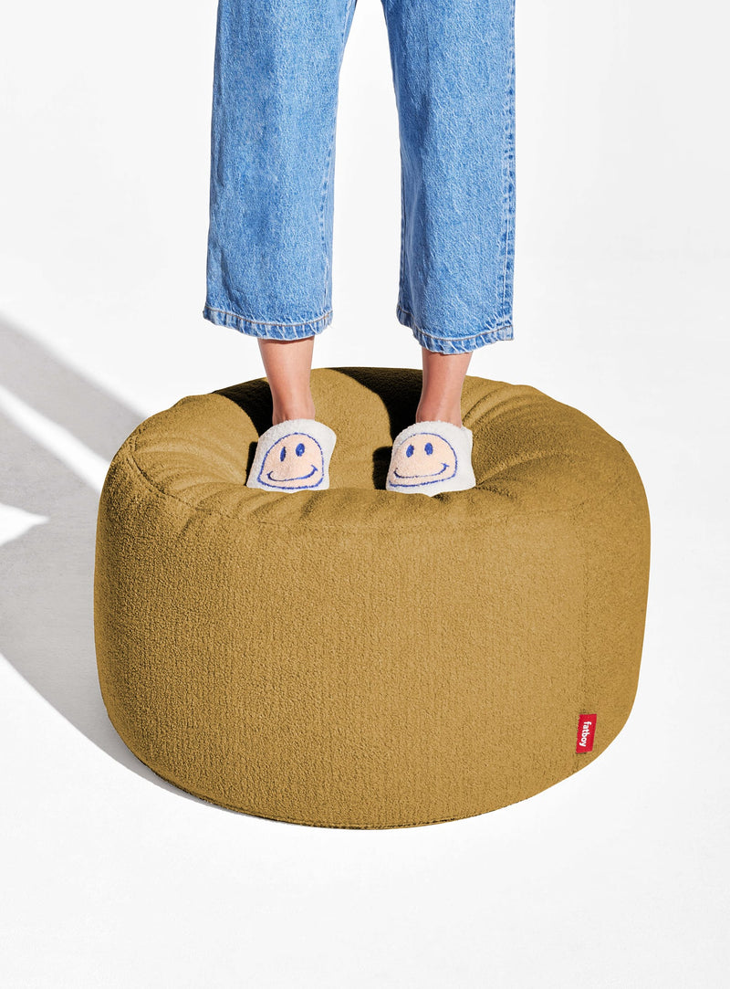 Pouf Point Large Sherpa Fatboy : tissu sherpa doux et élégant, parfait pour détente et décoration intérieure au Canada.