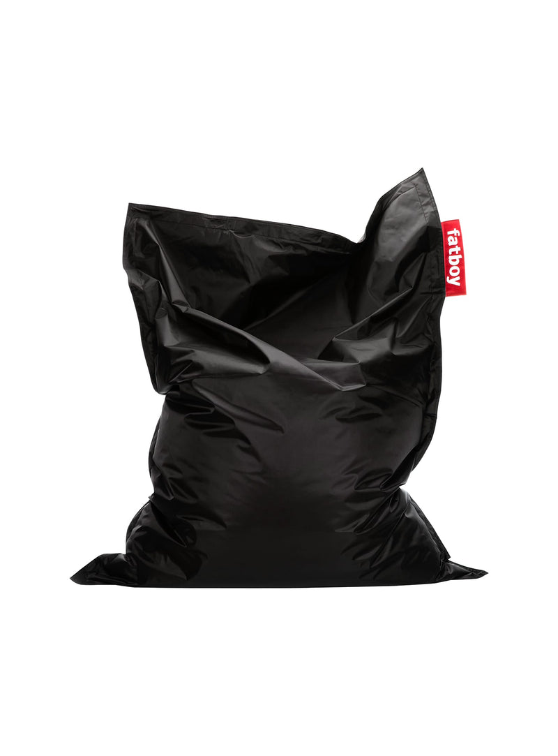 Pouf Slim noir de Fatboy : bean bag iconique, confortable et résistant, idéal pour détente et relaxation dans n&
