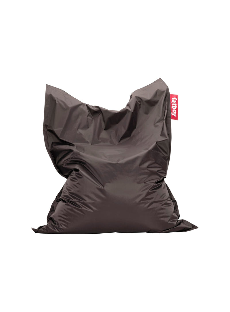 Pouf Slim gris foncé de Fatboy : bean bag iconique, confortable et résistant, idéal pour détente et relaxation dans n&
