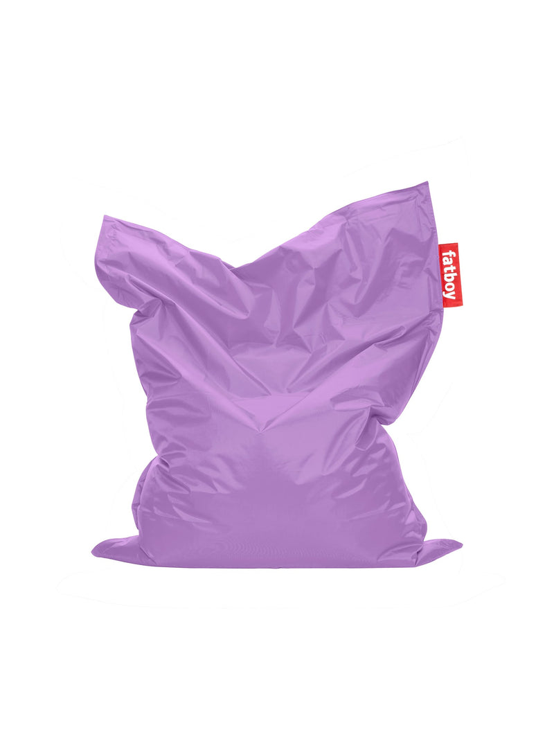 Pouf Slim lilas de Fatboy : bean bag iconique, confortable et résistant, idéal pour détente et relaxation dans n&