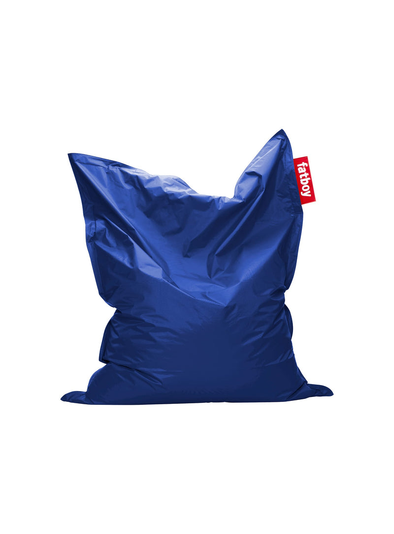 Pouf Slim bleu pétrole de Fatboy : bean bag iconique, confortable et résistant, idéal pour détente et relaxation dans n&