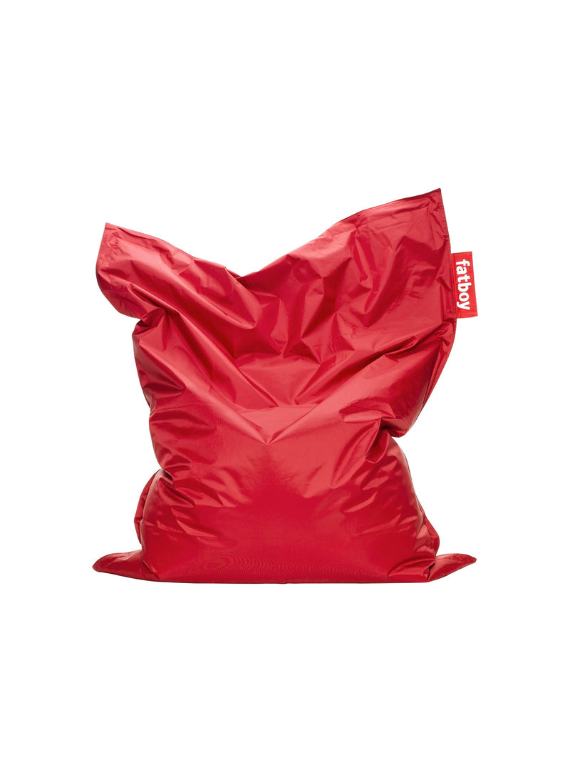 Pouf Slim rouge de Fatboy : bean bag iconique, confortable et résistant, idéal pour détente et relaxation dans n&
