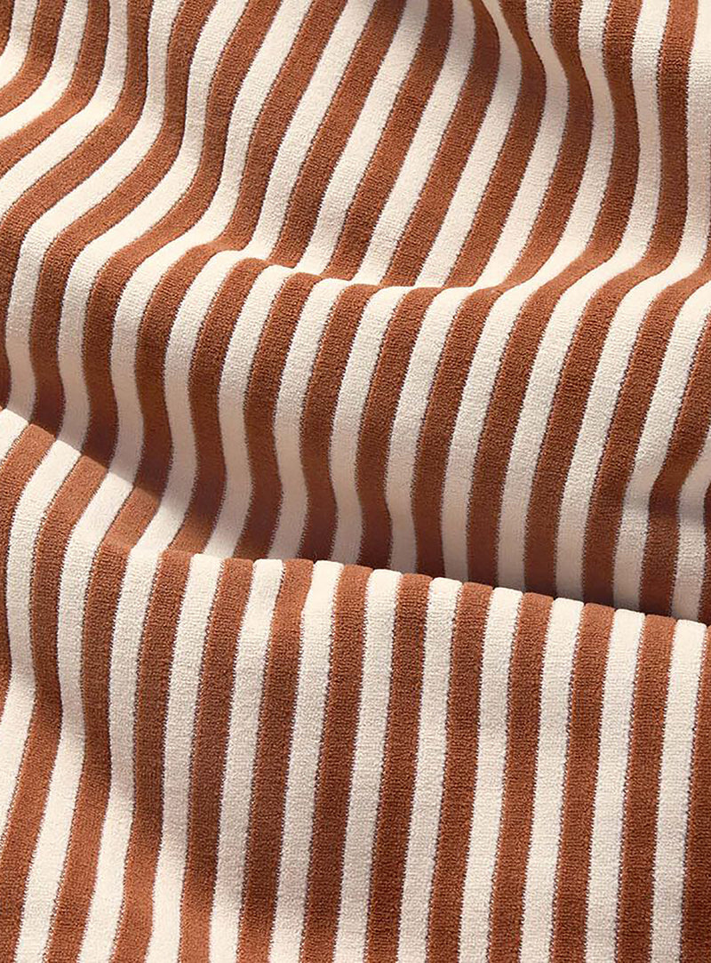 Gros plan sur le tissu Fatboy Terry en Cognac Cream : texture éponge ultra-douce.