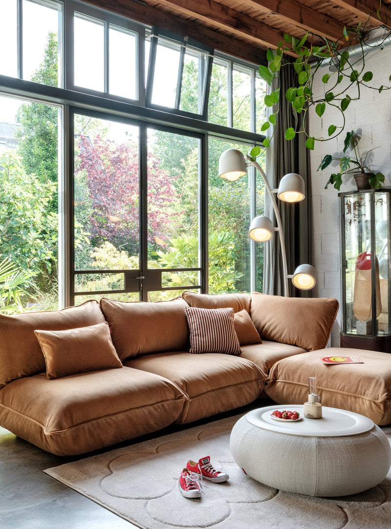 Sofa d’angle modulaire Fatboy Sumo Velvet 4 places grand sofa confortable pour détente et réceptions.