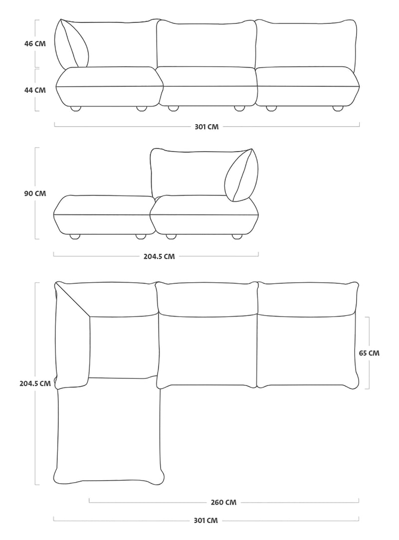 Sofa sectionnel Sumo Velvet<br> 4 places
