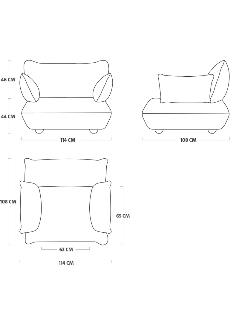 Fauteuil Sumo Loveseat<br> Velvet