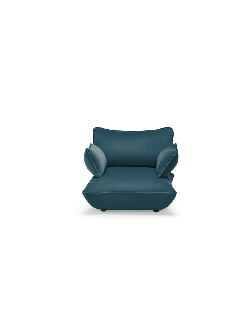 Loveseat Fatboy Sumo Velvet couleur Pétrole sofa modulaire en velours recyclé durable et élégant pour salon moderne.