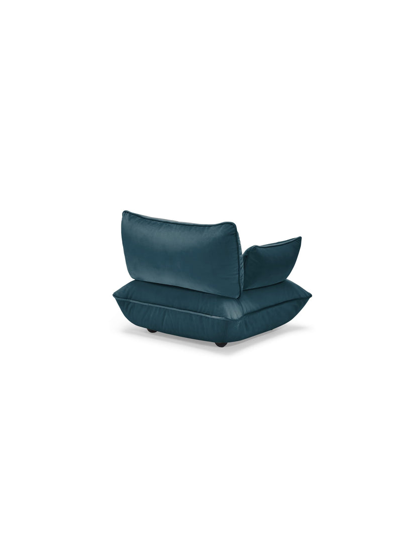 Fatboy Sumo Loveseat Velvet Pétrole : fauteuil modulaire en velours recyclé doux et résistant.