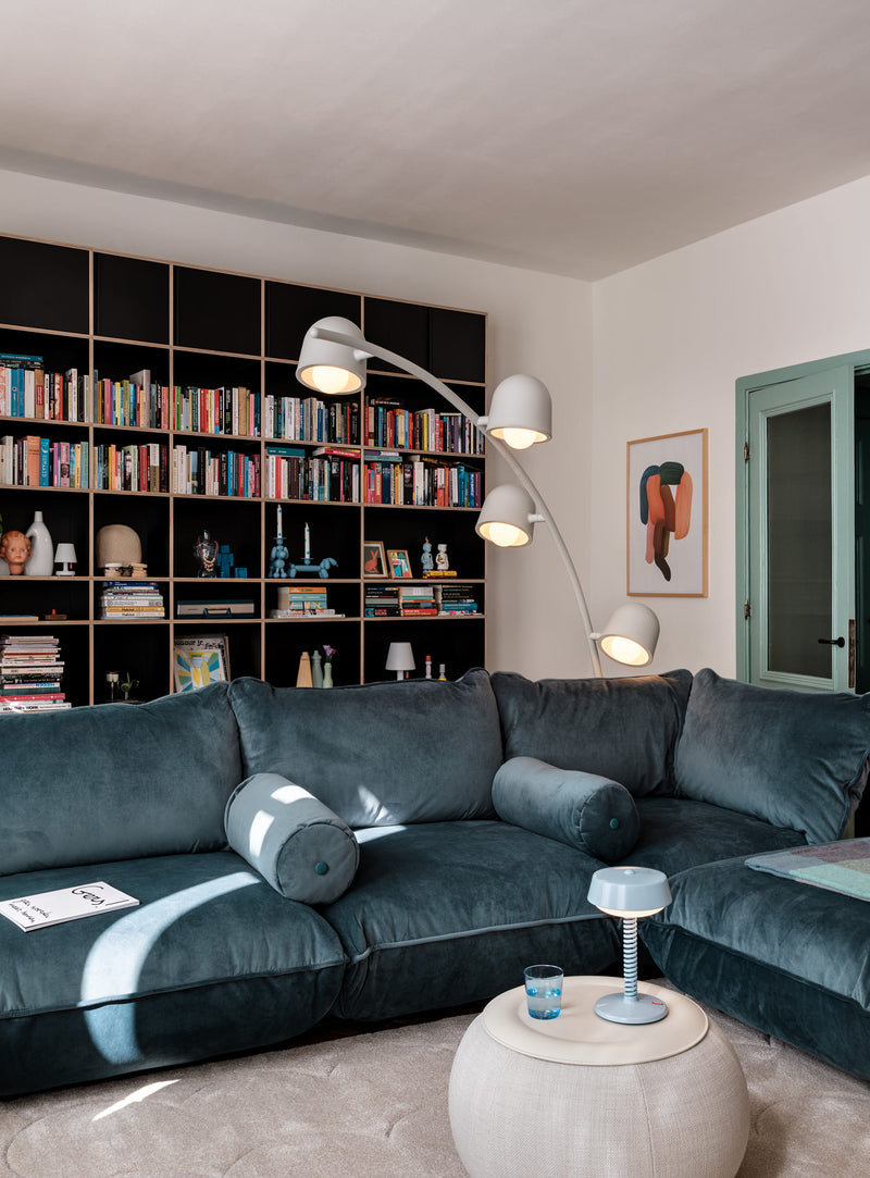 Fatboy Sumo Sectional Sofa Velvet 4 places sofa spacieux en velours doux recyclable pour salon moderne.