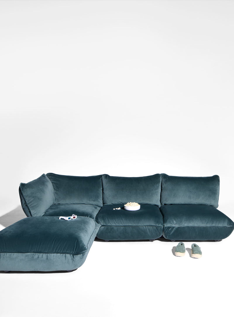 Sofa sectionnel Fatboy Sumo 4 places Velvet élégant sofa d’intérieur modulaire tissu velours doux et solide.
