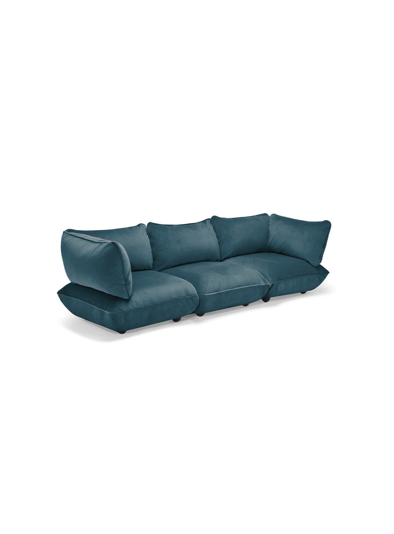 Fatboy Sumo Sofa 3 places Velvet couleur Pétrole sofa modulaire durable en velours recyclé doux et élégant.