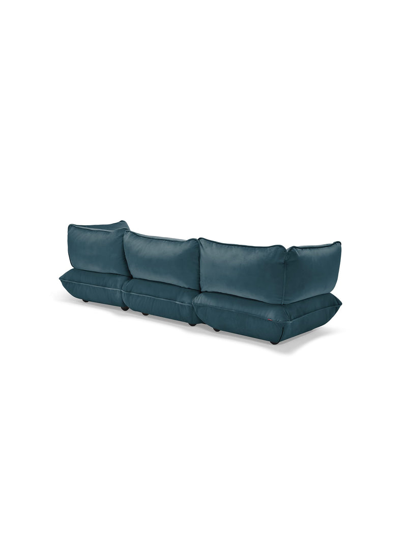 Sofa Sumo 3 places Velvet Fatboy en Pétrole, sofa modulaire intérieur design moderne tissu velours résistant.