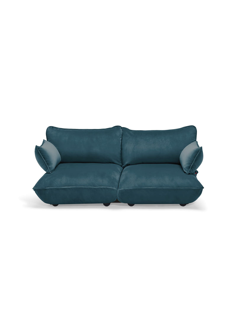 Sofa Sumo 2 places Velvet Fatboy teinte Pétrole, grand sofa intérieur modulaire raffiné en velours recyclé résistant.