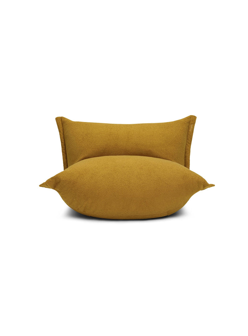 BonBaron Sherpa de Fatboy : fauteuil doux avec dossier réglable, tissu résistant, idéal pour relaxation et style au Canada. Vue de face.