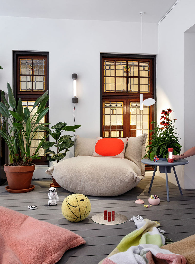 Fatboy The BonBaron Sherpa : fauteuil douillet avec rembourrage en mousse, parfait pour salons élégants et cosy au Canada.