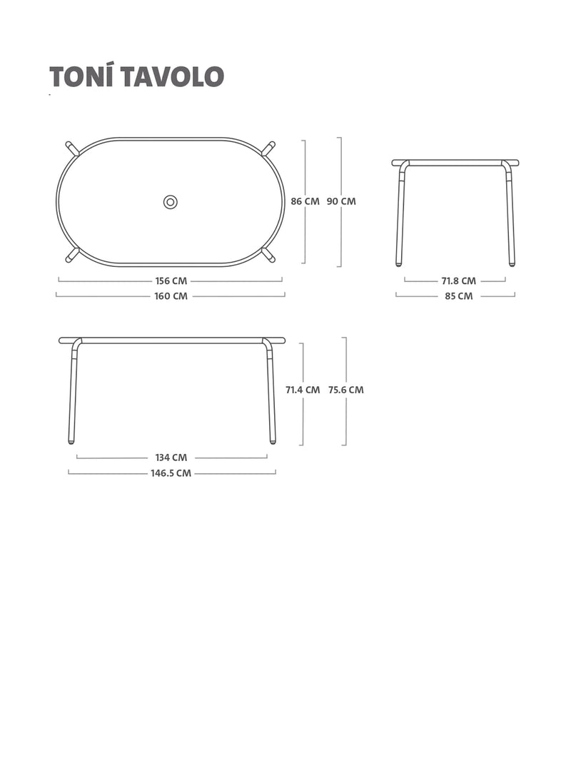 Table à manger 6 places<br> Toní Tavolo