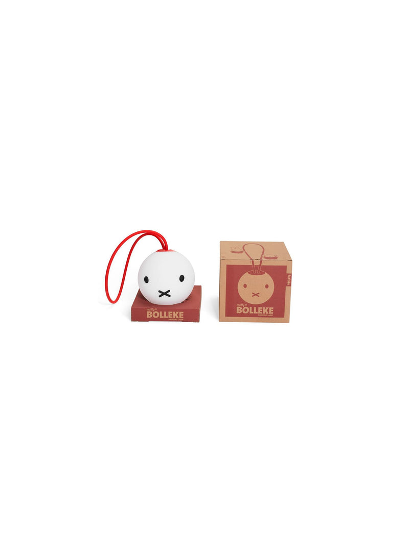 Boîte de la lampe Bolleke x Miffy de Fatboy avec illustration de Miffy et logo de la collection Fatboy x Miffy.
