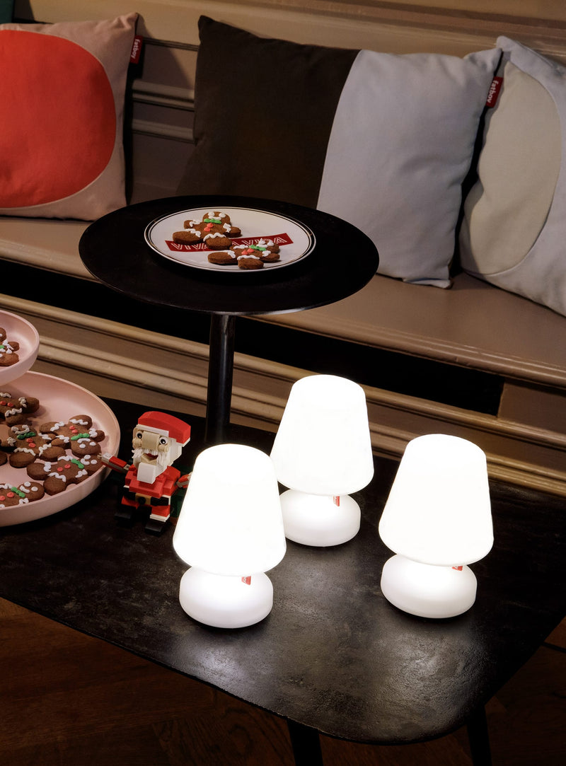 Lampe Edison the Mini de Fatboy : mini-lampe LED portable et rechargeable, vendue par trio, idéale pour intérieur et extérieur au Canada.