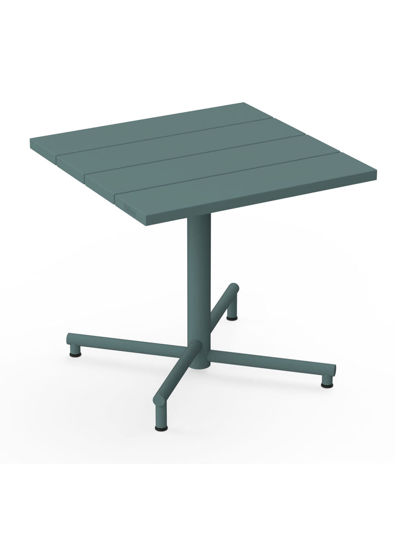 Table Fred’s Square Bistreau vert sage, en aluminium durable pour patios et balcons au Canada.