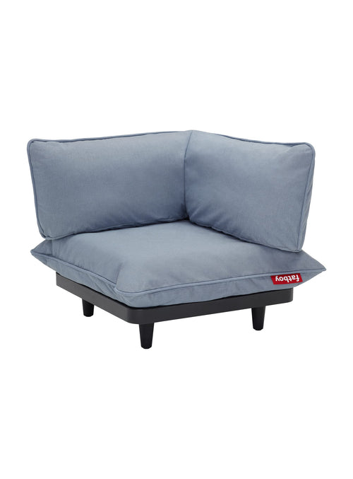 Coin Paletti par Fatboy, élément pour canapé modulable d'extérieur, couleur Bleu Orage