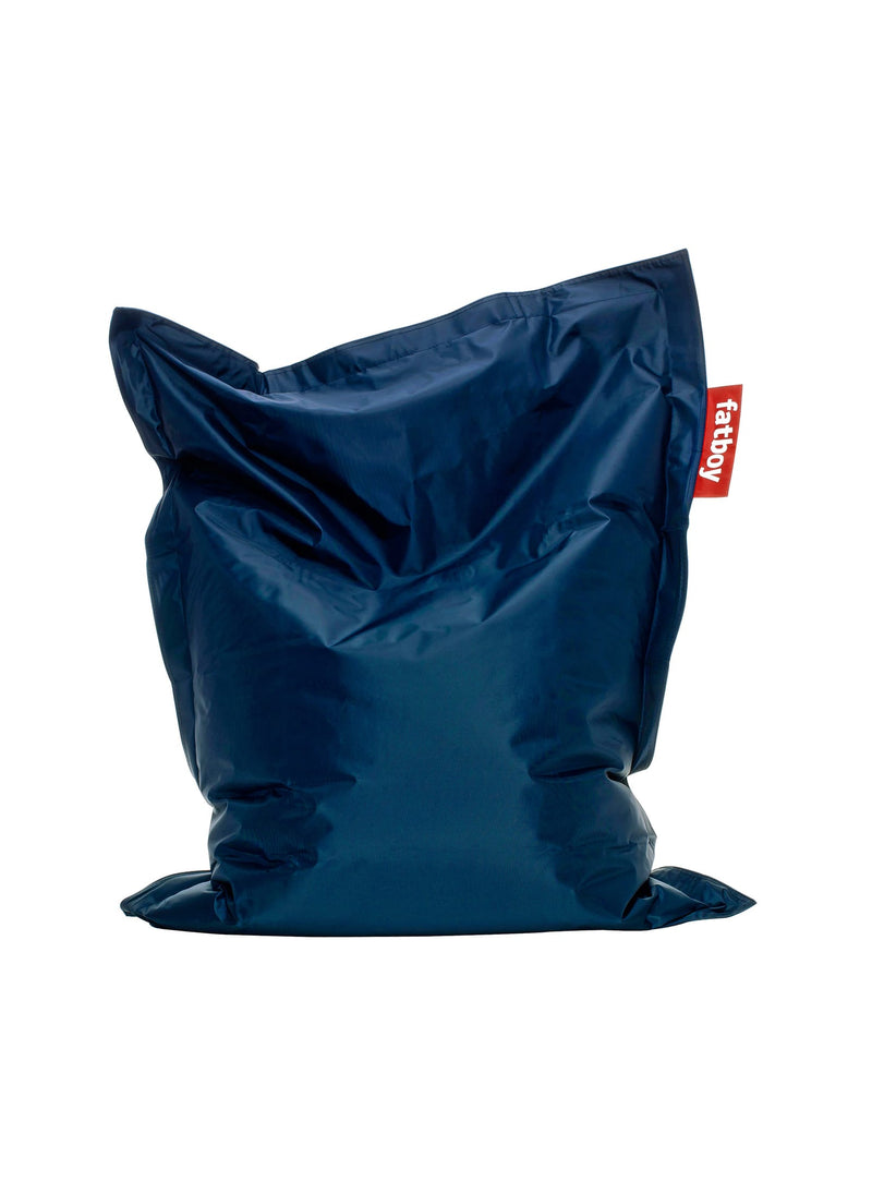 Pouf Junior bleu de Fatboy : siège enfant confortable et durable, anti-taches et hydrofuge, idéal pour détente et jeux au Canada.