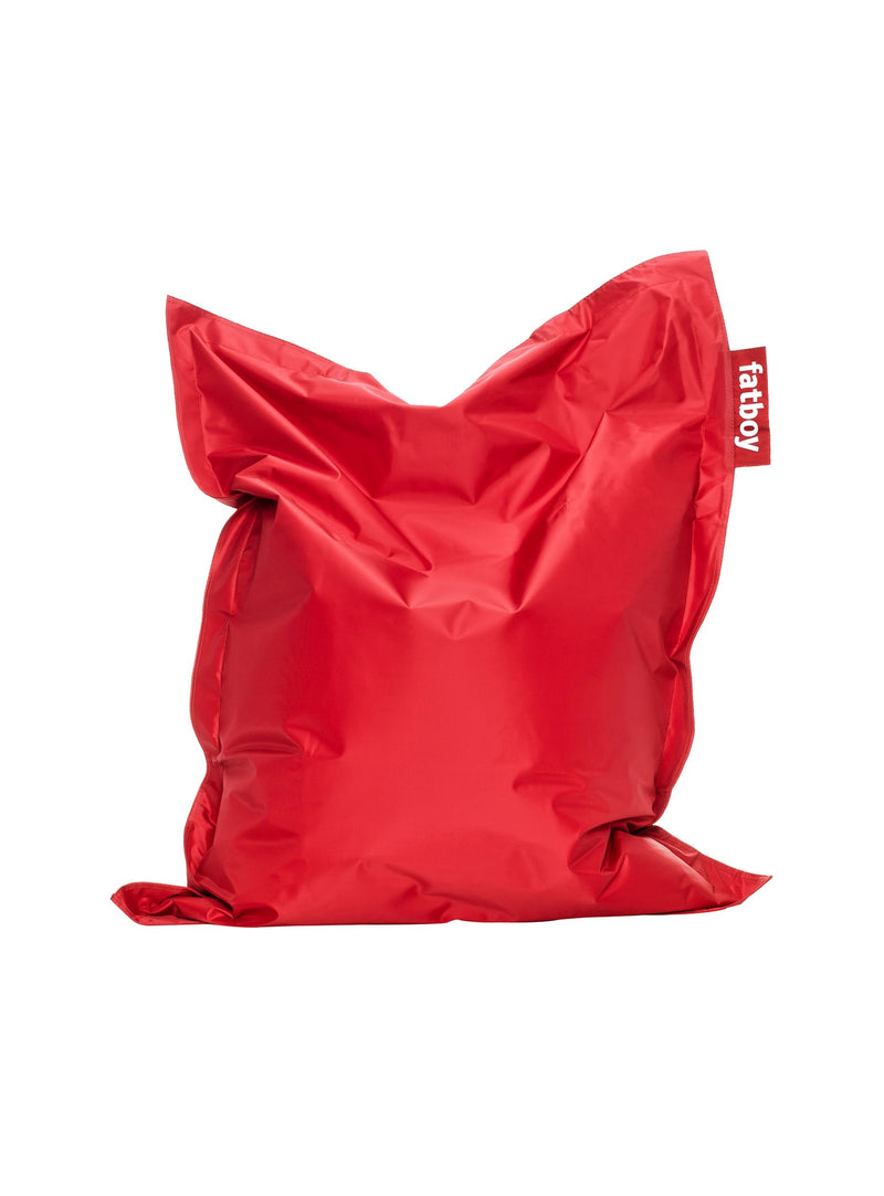 Pouf Junior rouge de Fatboy : siège enfant confortable et durable, anti-taches et hydrofuge, idéal pour détente et jeux au Canada.