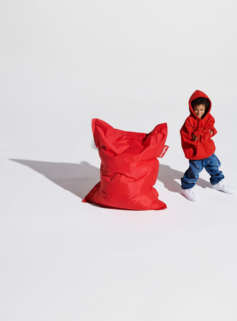 Pouf Fatboy Junior : conçu pour le confort des enfants canadiens, résistant aux taches et disponible en couleurs vives.