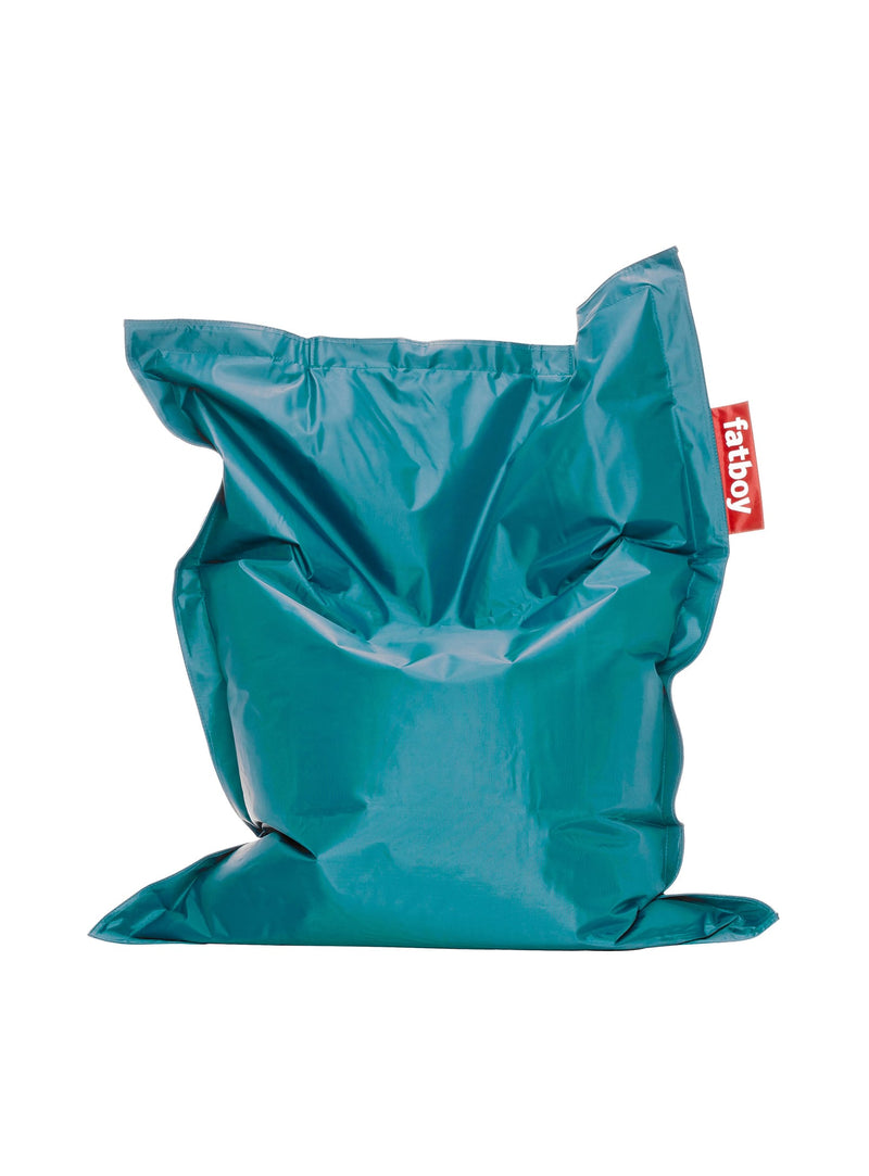 Pouf Junior turquoise de Fatboy : siège enfant confortable et durable, anti-taches et hydrofuge, idéal pour détente et jeux au Canada.