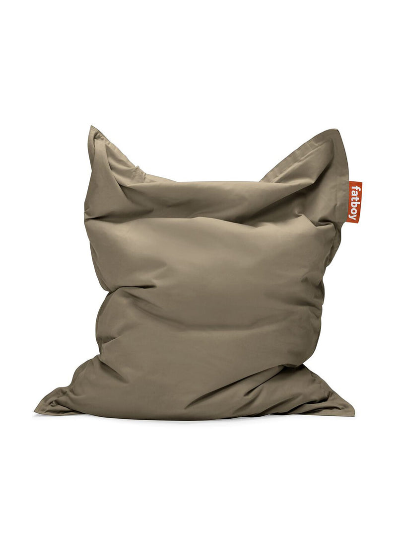 Pouf surdimensionné Fatboy Original Canvas en taupe grey, en tissu polyester recyclé texturé, à la forme décontractée et sculpturale.