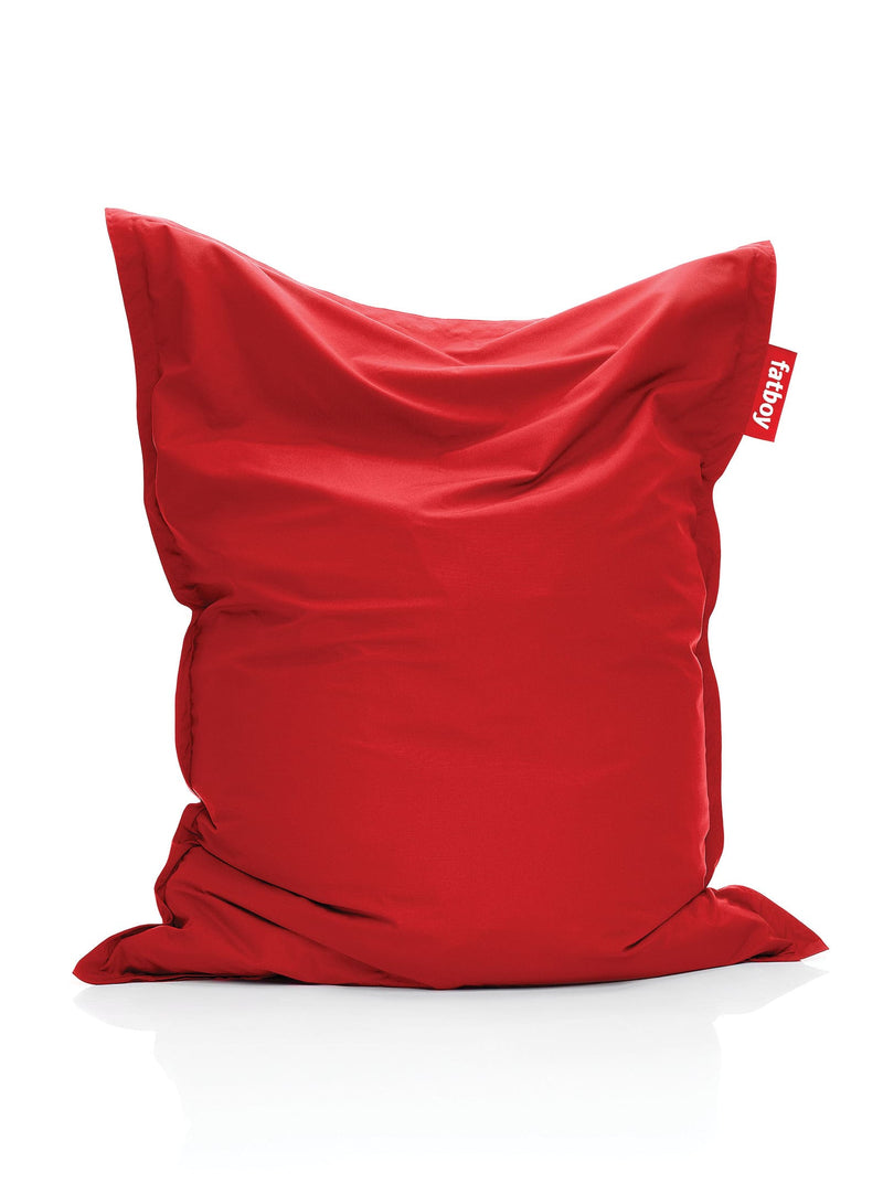 Pouf Original Olefin rouge de Fatboy : pouf extérieur résistant aux UV et hydrofuge, parfait pour une détente élégante en plein air au Canada, ainsi qu&