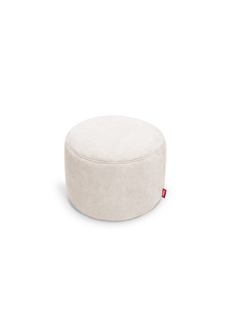 Ottoman Point Cord crème de Fatboy : pouf en velours côtelé recyclé, durable et antidérapant, parfait comme repose-pieds ou table d&