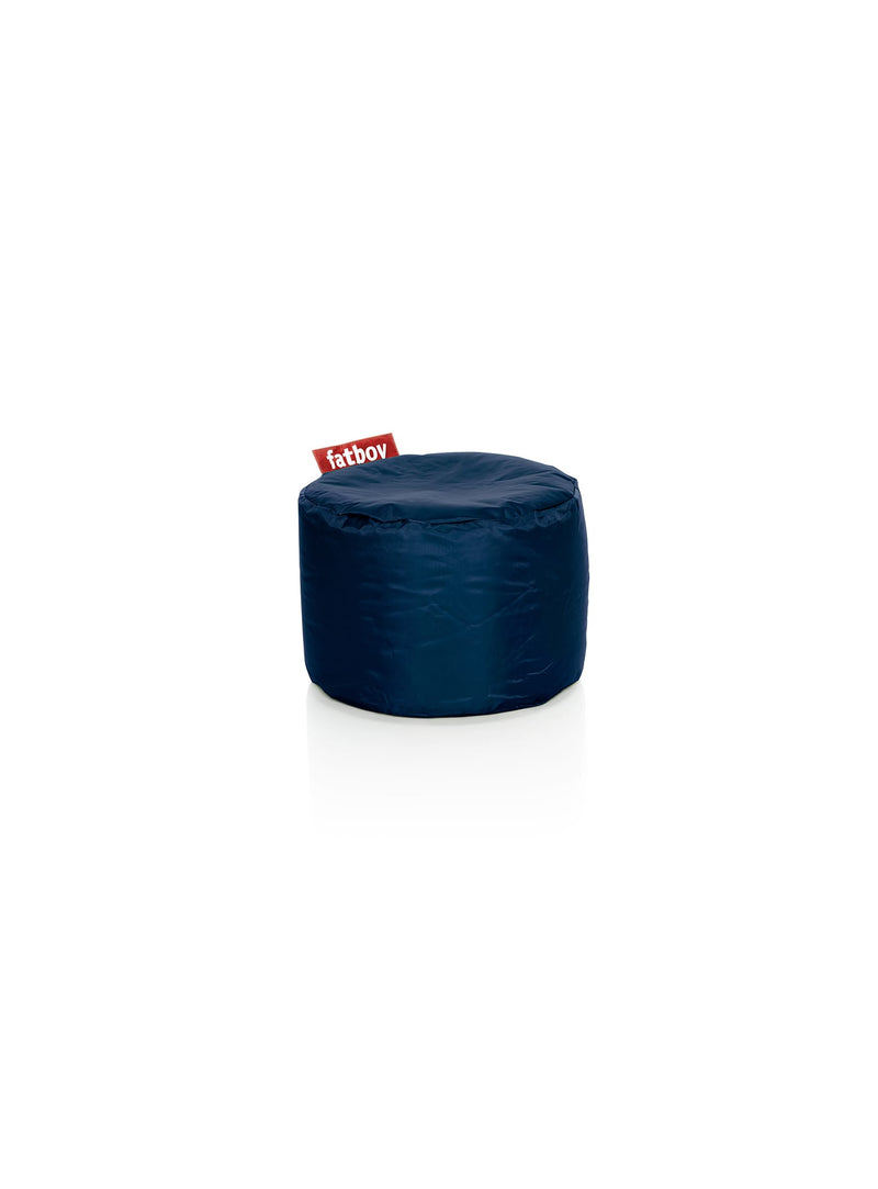 Ottoman Point bleu de Fatboy : pouf polyvalent et robuste, idéal comme repose-pieds, tabouret ou table d&