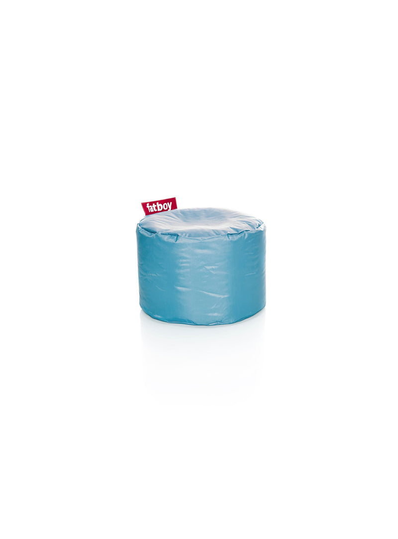 Ottoman Point bleu glace de Fatboy : pouf polyvalent et robuste, idéal comme repose-pieds, tabouret ou table d&